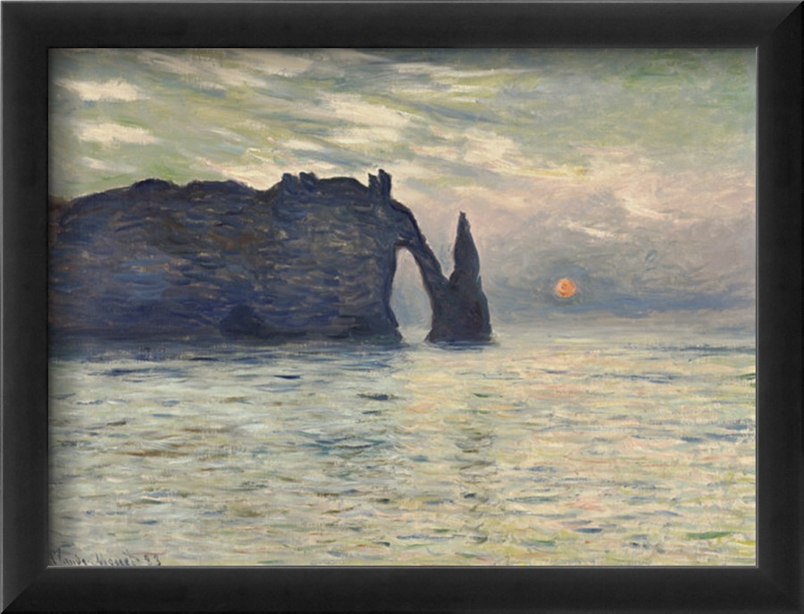 The Cliff, Etretat, Sunset - Claude Monet Paintings